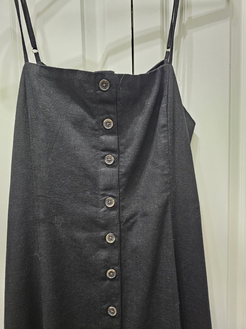 Universal Thread Black Button-Front Backless Spaghetti Strap Dress